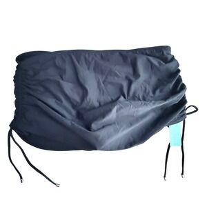 Birdsong ECO ONYX Ruched Swim Skirt XL Black Style S20156 Drawstring Tie New NWT